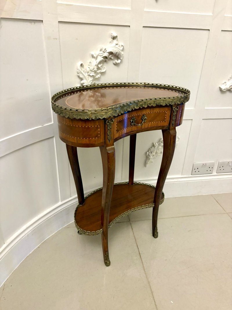 Antique French Quality Louis XV Style Kidney-Shaped Side / Lamp Table